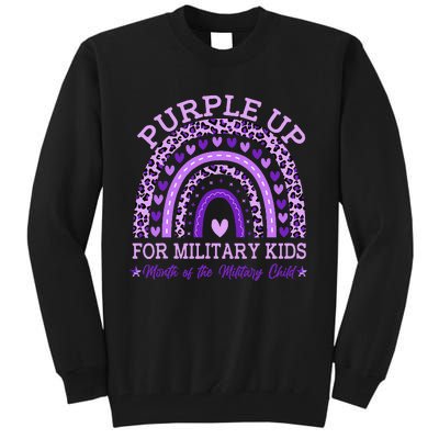 Purple Up Military K.Ids Rainbow Month Of The Military Child Gift Tall Sweatshirt