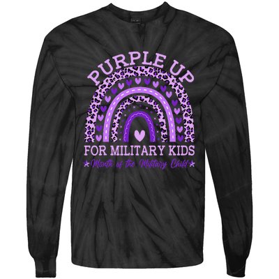 Purple Up Military K.Ids Rainbow Month Of The Military Child Gift Tie-Dye Long Sleeve Shirt