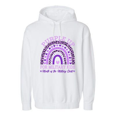 Purple Up Military K.Ids Rainbow Month Of The Military Child Gift Garment-Dyed Fleece Hoodie