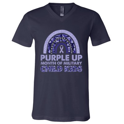 Purple Up Month Of Military Child Kid For wo  Kid V-Neck T-Shirt