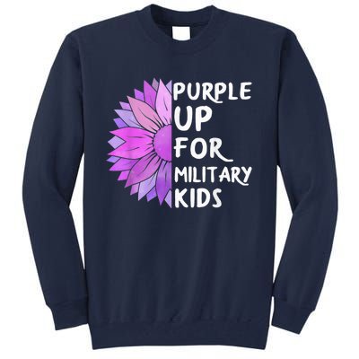 Purple Up Military Child Sunflower Military Brats Month Tall Sweatshirt