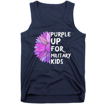 Purple Up Military Child Sunflower Military Brats Month Tank Top