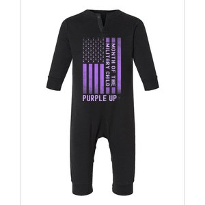 Purple Up Month Of The Military Child Infant Fleece One Piece