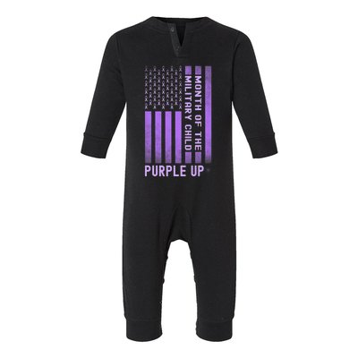 Purple Up Month Of The Military Child Infant Fleece One Piece