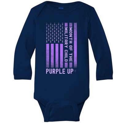 Purple Up Month Of The Military Child Baby Long Sleeve Bodysuit