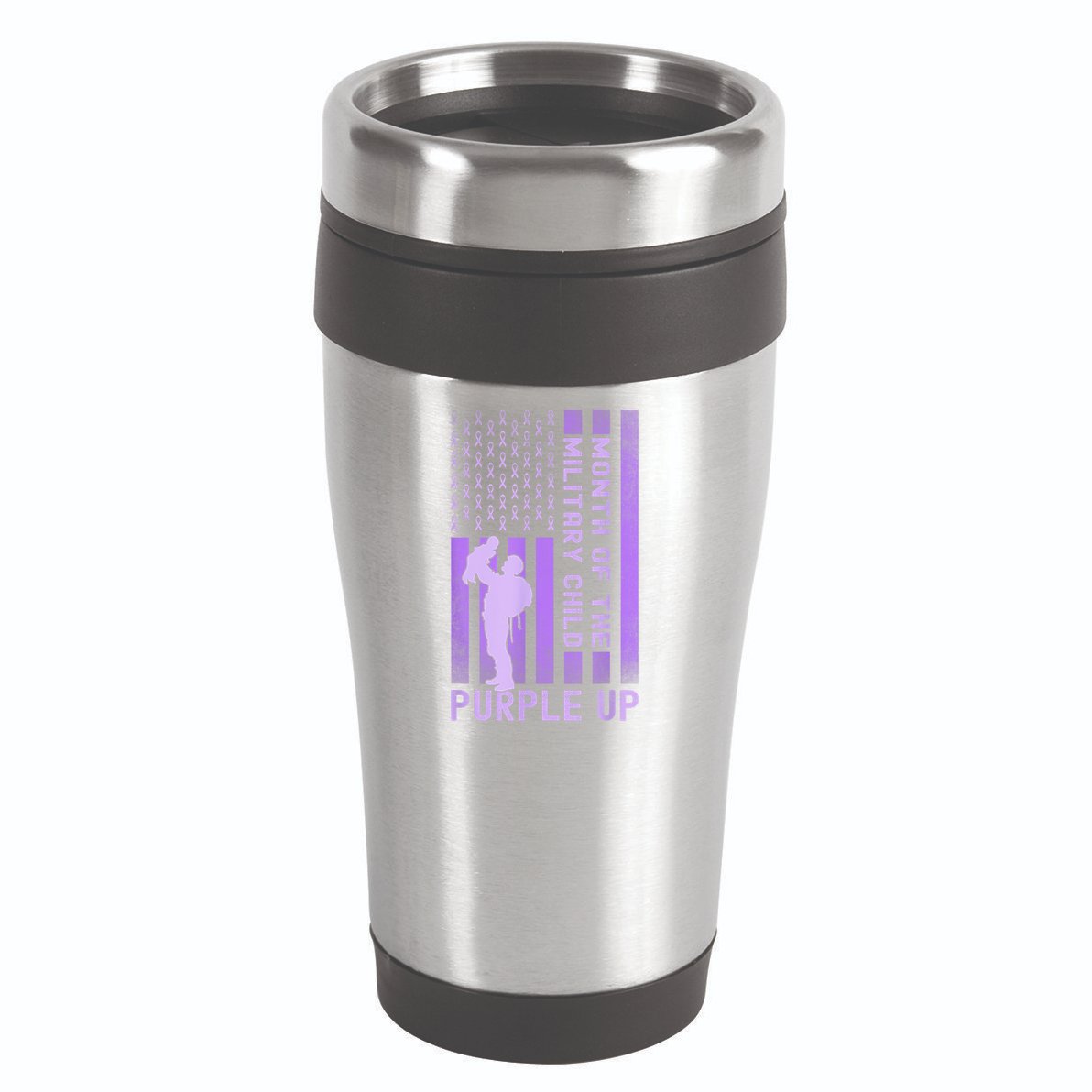 Purple Up - Military - April Military Month 16oz Travel Tumbler
