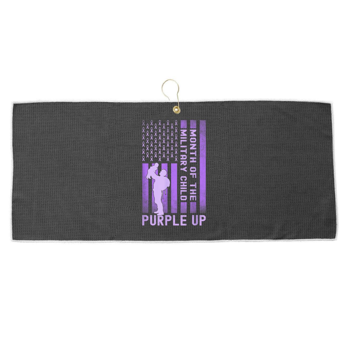 Purple Up - Military - April Military Month Large Microfiber Waffle Golf Towel