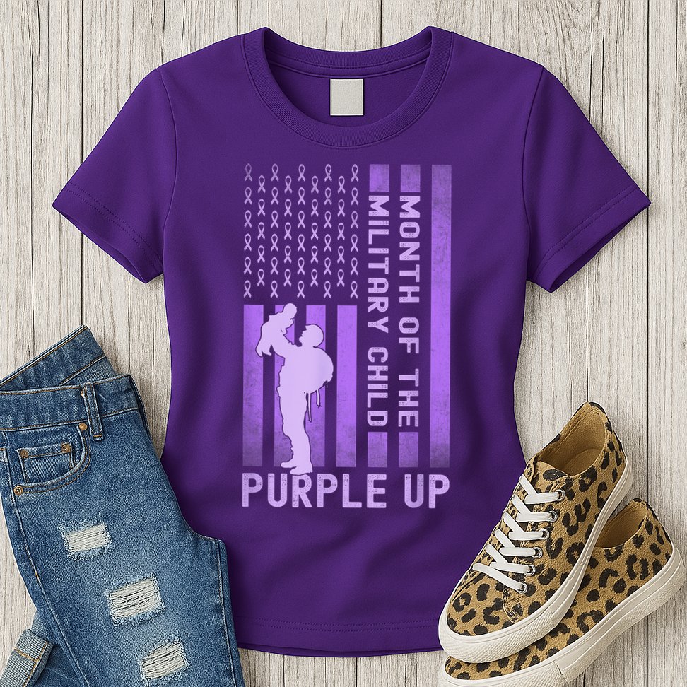 Purple Up - Military - April Military Month Womens T-Shirt