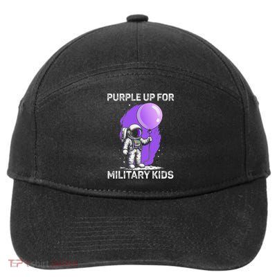 Purple Up Military Military Child Month Astronaut Funny 7-Panel Snapback Hat