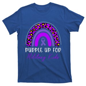 Purple Up Military Month Leopard Rainbow Cool Gift T-Shirt