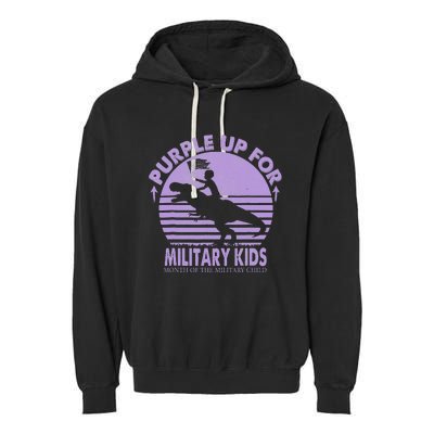 Purple Up Military Month Of The Military T Rex Child Garment-Dyed Fleece Hoodie