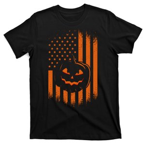 Pumpkin America Halloween Flag T-Shirt