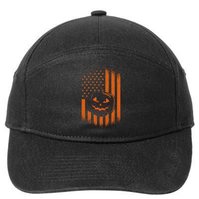 Pumpkin America Halloween Flag 7-Panel Snapback Hat