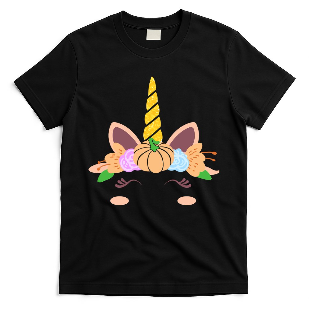 Pumpkin Autumn Fall Unicorn Cute T-Shirt
