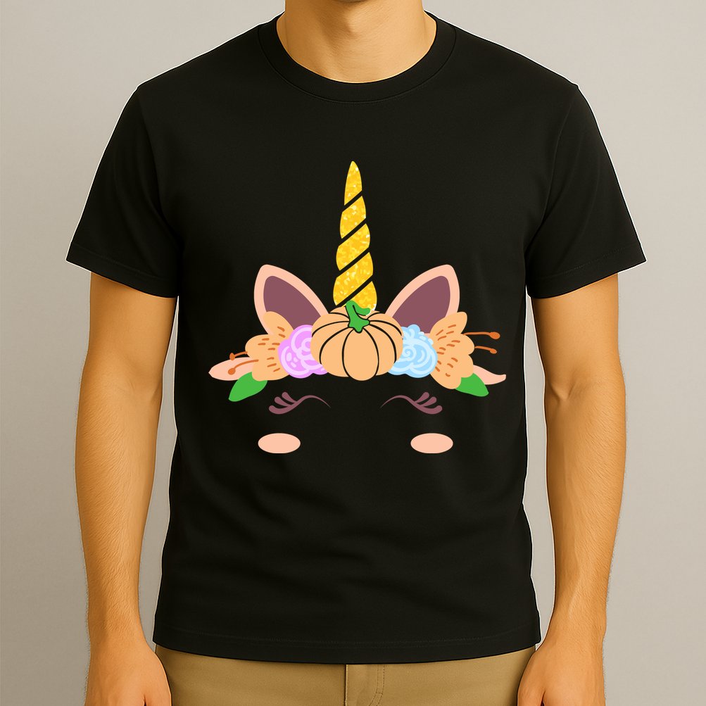 Pumpkin Autumn Fall Unicorn Cute T-Shirt