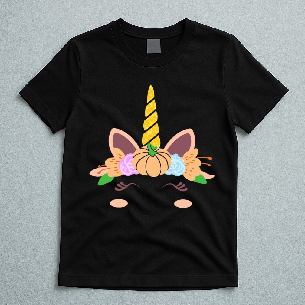 Pumpkin Autumn Fall Unicorn Cute T-Shirt