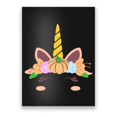 Pumpkin Autumn Fall Unicorn Cute Poster