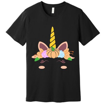Pumpkin Autumn Fall Unicorn Cute Premium T-Shirt