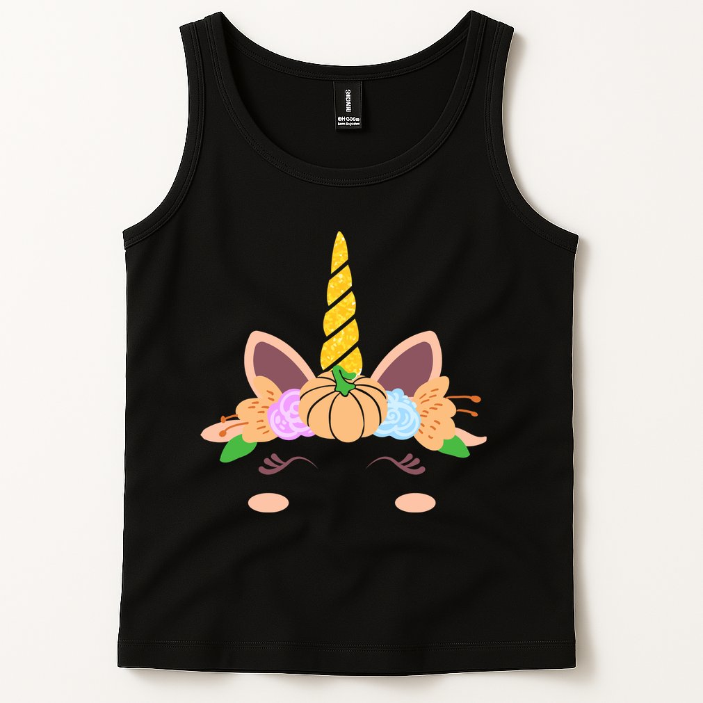Pumpkin Autumn Fall Unicorn Cute Tank Top