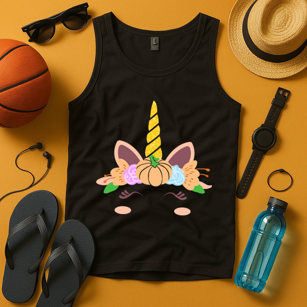 Pumpkin Autumn Fall Unicorn Cute Tank Top