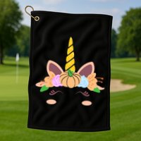 Pumpkin Autumn Fall Unicorn Cute Golf Towel