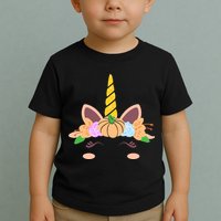 Pumpkin Autumn Fall Unicorn Cute Toddler T-Shirt