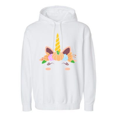 Pumpkin Autumn Fall Unicorn Cute Garment-Dyed Fleece Hoodie