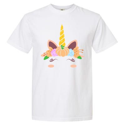 Pumpkin Autumn Fall Unicorn Cute Garment-Dyed Heavyweight T-Shirt