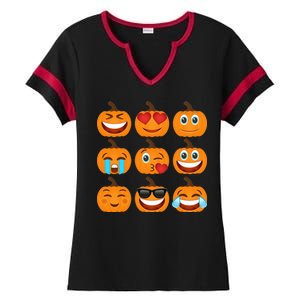 Pumpkin Emojis  Ladies Halftime Notch Neck Tee