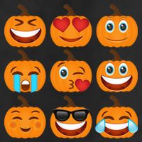 Pumpkin Emojis  7 Panel Mesh Trucker Snapback Hat