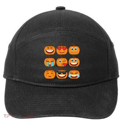 Pumpkin Emojis  7-Panel Snapback Hat