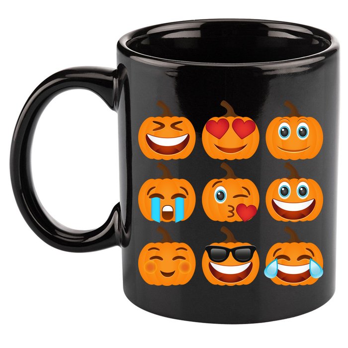 Pumpkin Emojis  11oz C Handle Ceramic Mug