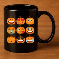 Pumpkin Emojis  11oz C Handle Ceramic Mug