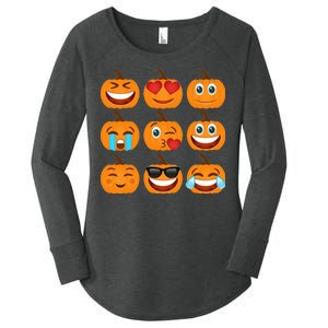 Pumpkin Emojis  Women's Perfect Tri Tunic Long Sleeve Shirt