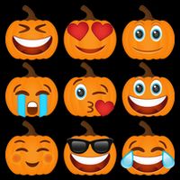 Pumpkin Emojis  Flatbill Hat