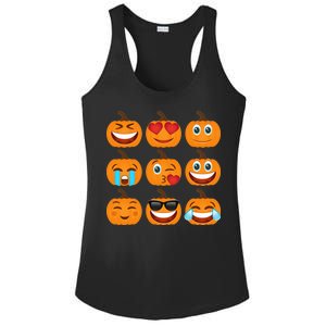 Pumpkin Emojis  Ladies PosiCharge Competitor Racerback Tank