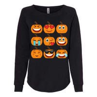 Pumpkin Emojis  Womens California Wash Sweatshirt