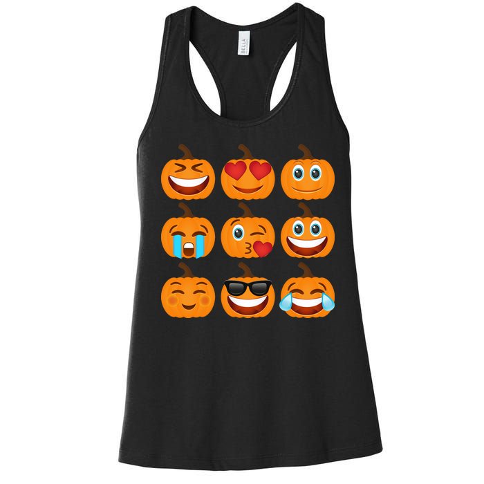 Pumpkin Emojis  Women's Racerback Tank