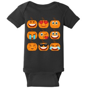 Pumpkin Emojis  Baby Bodysuit