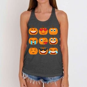 Pumpkin Emojis  Women's Knotted Racerback Tank