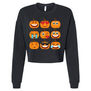 Pumpkin Emojis  Cropped Pullover Crew