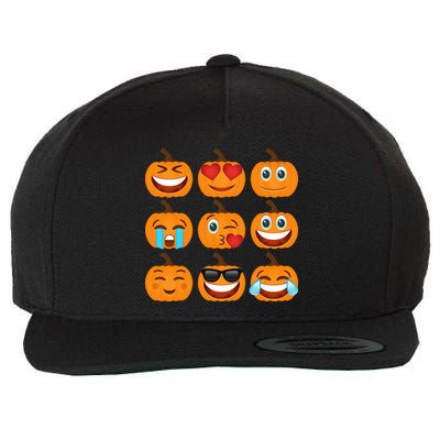 Pumpkin Emojis  Wool Snapback Cap