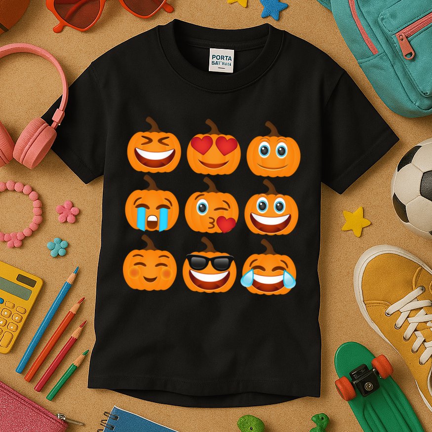 Pumpkin Emojis  Kids T-Shirt