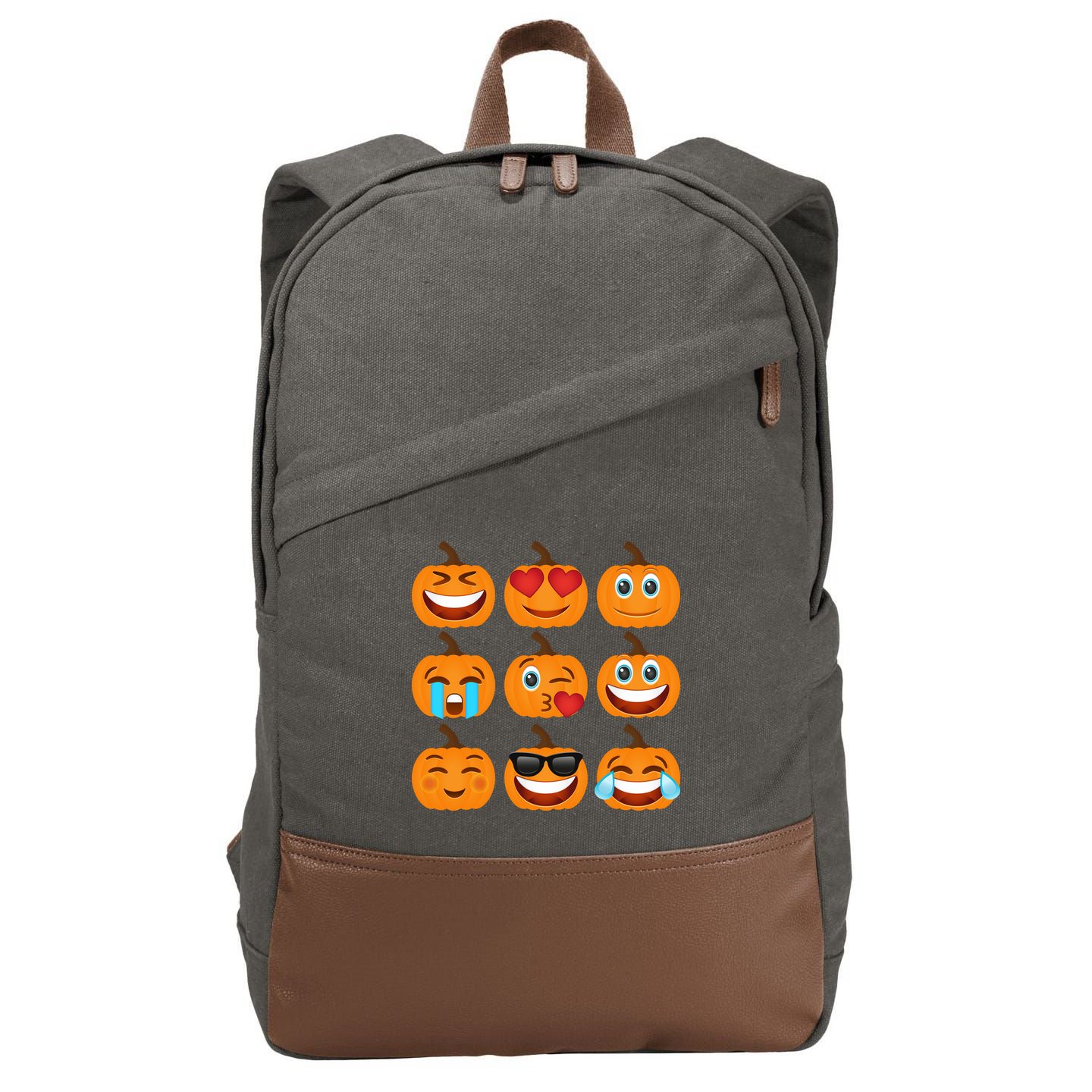 Pumpkin Emojis  Cotton Canvas Backpack