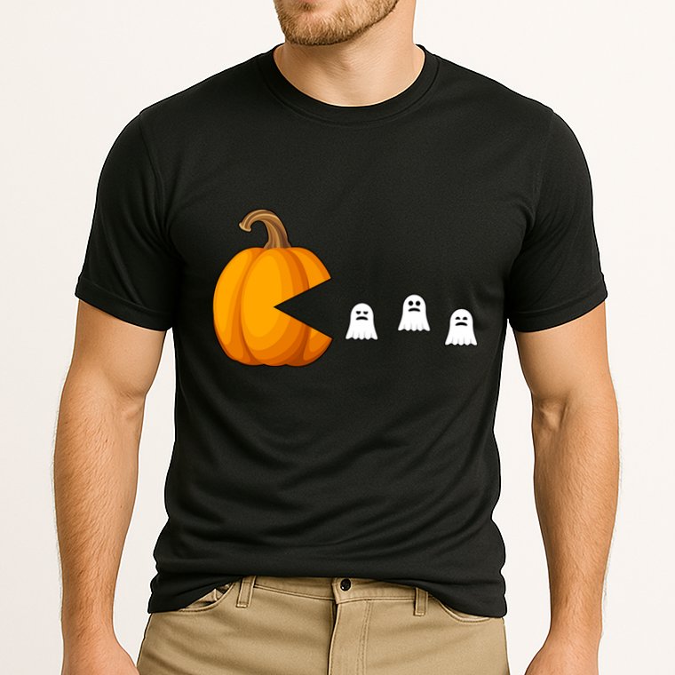 Pumpkin Ghosts Retro Pic Elated Performance Shirt