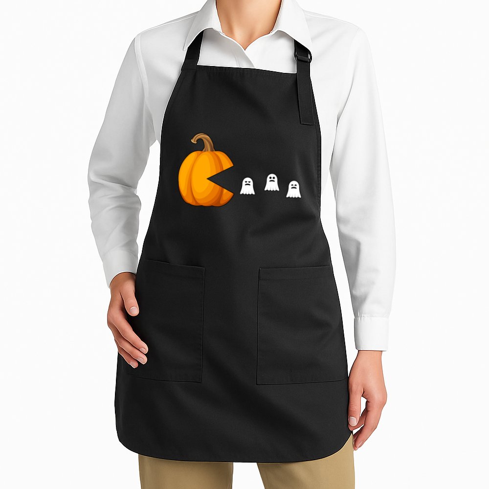 Pumpkin Ghosts Retro Pic Elated Apron