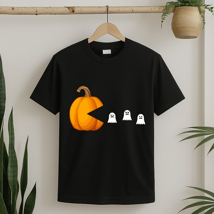 Pumpkin Ghosts Retro Pic Elated T-Shirt