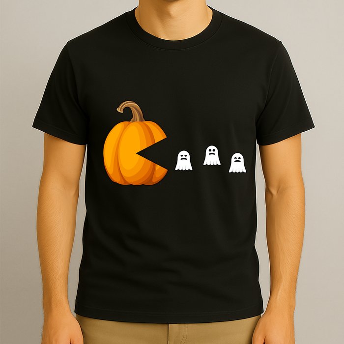 Pumpkin Ghosts Retro Pic Elated T-Shirt