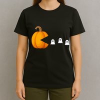 Pumpkin Ghosts Retro Pic Elated T-Shirt