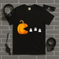 Pumpkin Ghosts Retro Pic Elated T-Shirt